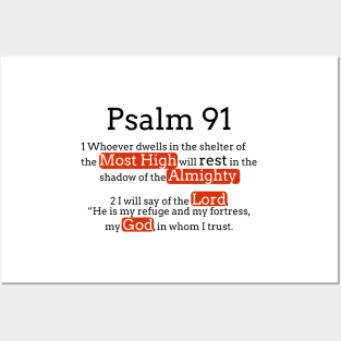 Psalm 91: 1-2 God protection Bible verses Posters and Art